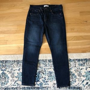 LOFT 30P High Waisted Dark Wash Skinny Jeans